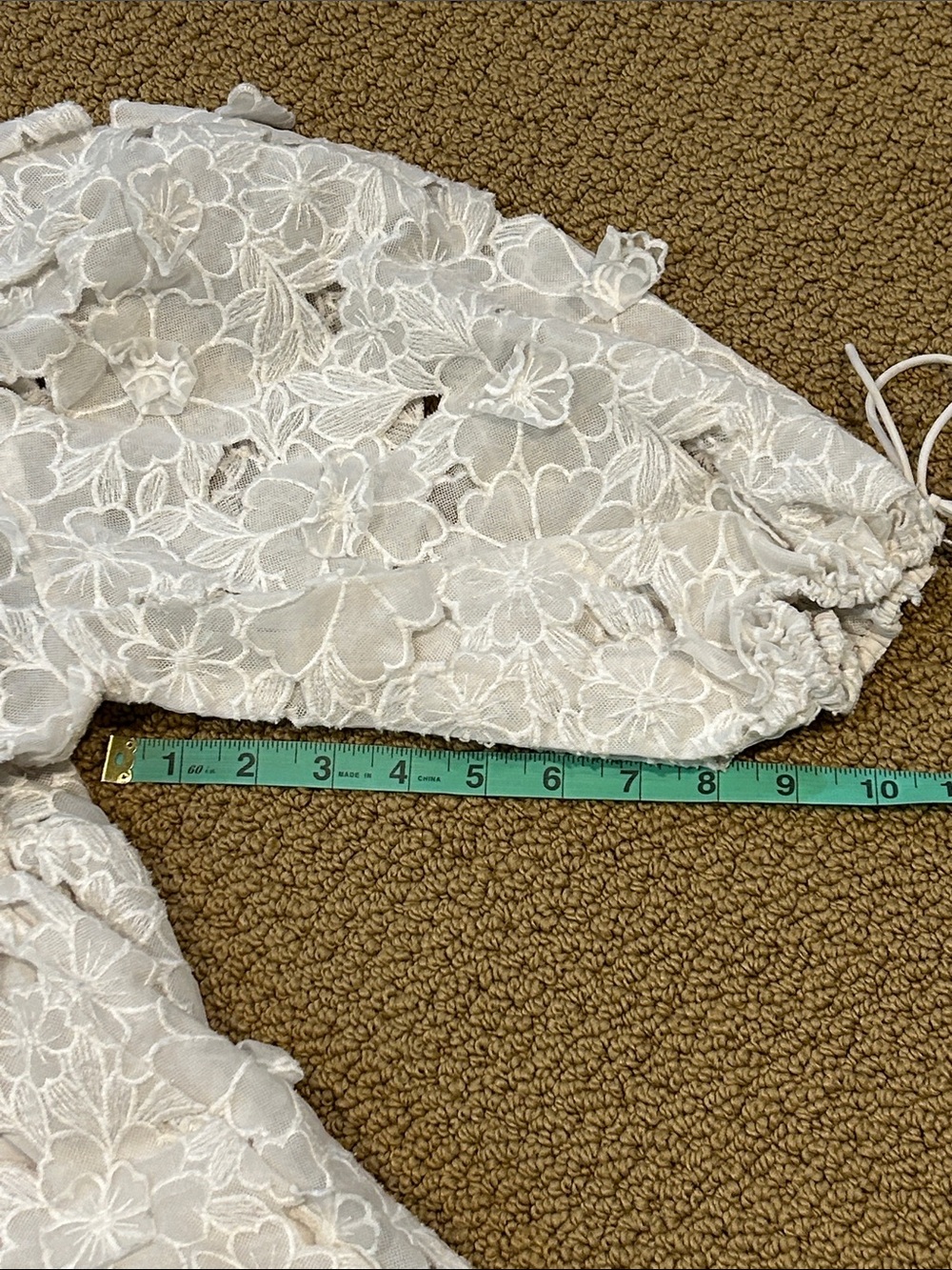 For Love & Lemons Leighton Mini Dress size Medium White Floral Applique - Picture 17 of 17